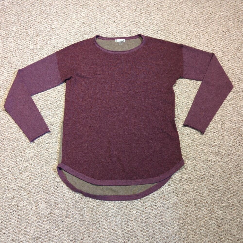 Smartwool Shadow Pine Sweater Womens Small Purple Colorblock Merino Wool